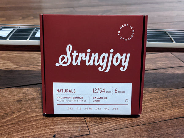 Stringjoy Naturals Light Gauge 12 54 Phosphor Bronze Acoustic Guitar Strings