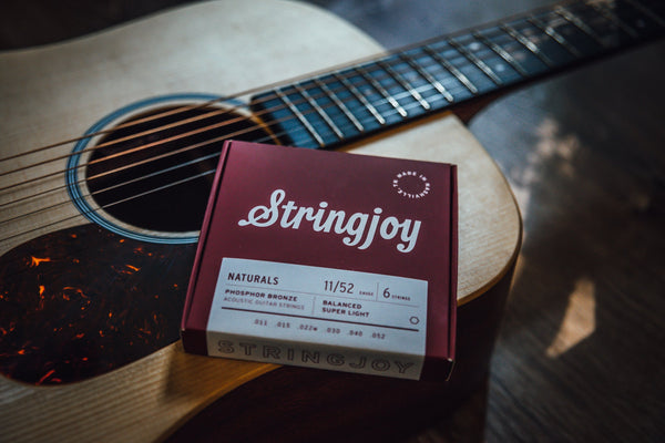 phosphor bronze acoustic guitar strings stringjoy naturals 11 52