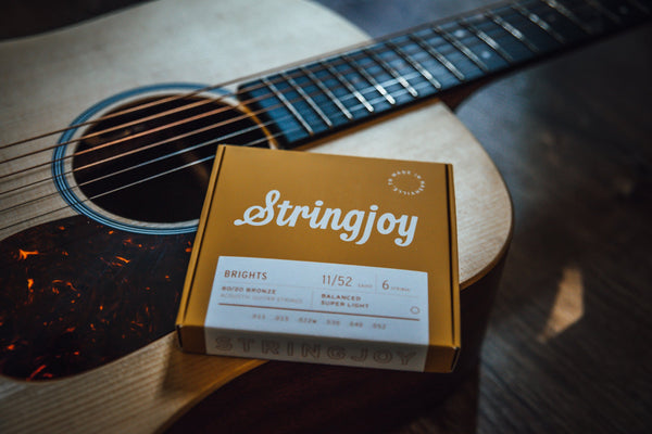 Stringjoy Brights Super Light Gauge 11 52 80 20 Bronze Acoustic Guitar Strings