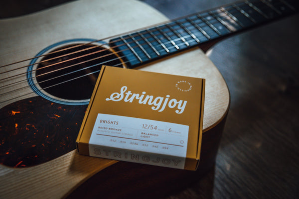 Stringjoy Brights Light Gauge 12 54 80 20 Bronze Acoustic Guitar Strings