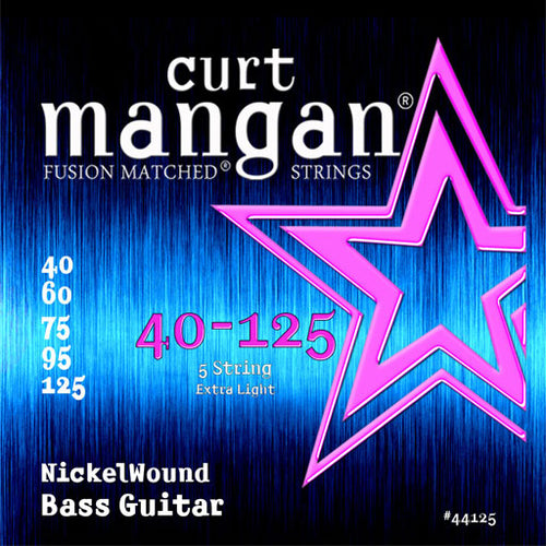 Curt Mangan 40-125 Nickel Wound Light 5-String Bass Guitar Strings - Guitar Gear Pro